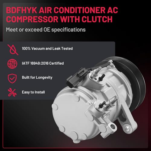BDFHYK Air Conditioning A/C Compressor 61813 Compatible with Ford Explorer 1991-2003, Ranger 1990-2011, Compatible with Mazda B3000/B4000/B4000, Navajo