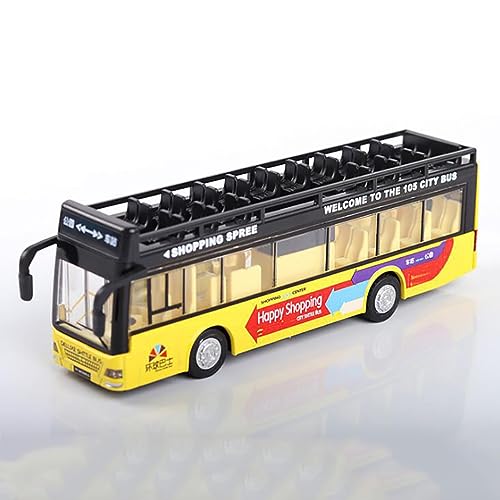 Image of Diecast Metal Long Double Decker Sight View Bus Light & Music Open Door Collection Model Long Bus Toys for Boy Kids