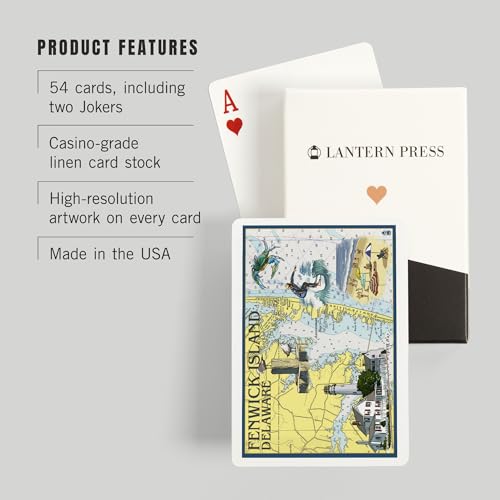 Lantern Press Fenwick Island, Delaware, Baraja de Póker 52 cartas miniatura 3
