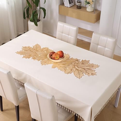 Image of Homerz Premium Table Runner, PVC, Size- 92x34 cm | Waterproof, Heat Resistant, Non-Slip, Easy to Clean Soft Table Runner for Coffee Table, Dining Table and Centre Table. (Leaf)