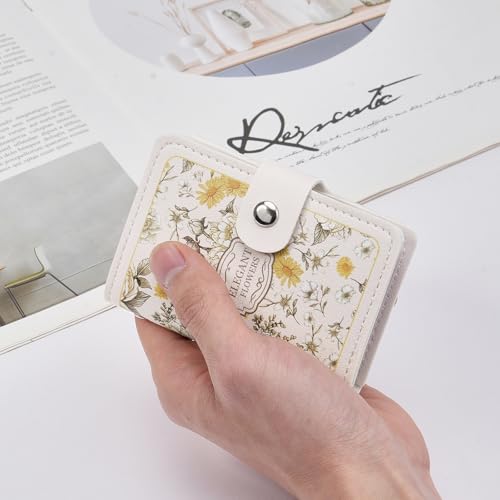 Image of RNIEGA Card Holder for Women Small Womens Wallet Vegan Leather RFID Blocking Transparent Card Case with 22 Slots