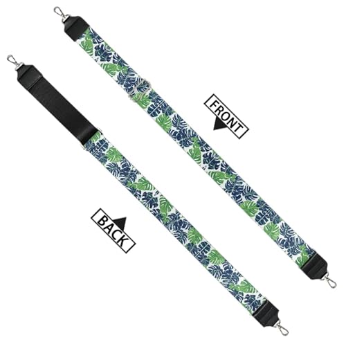 Image of GLENLCWE Monstera Leaf Wide Purse Strap for Women Green Leaves Replacement Belt Adjustable Shoulder Strap for Crossbody /Handbag /Canvas