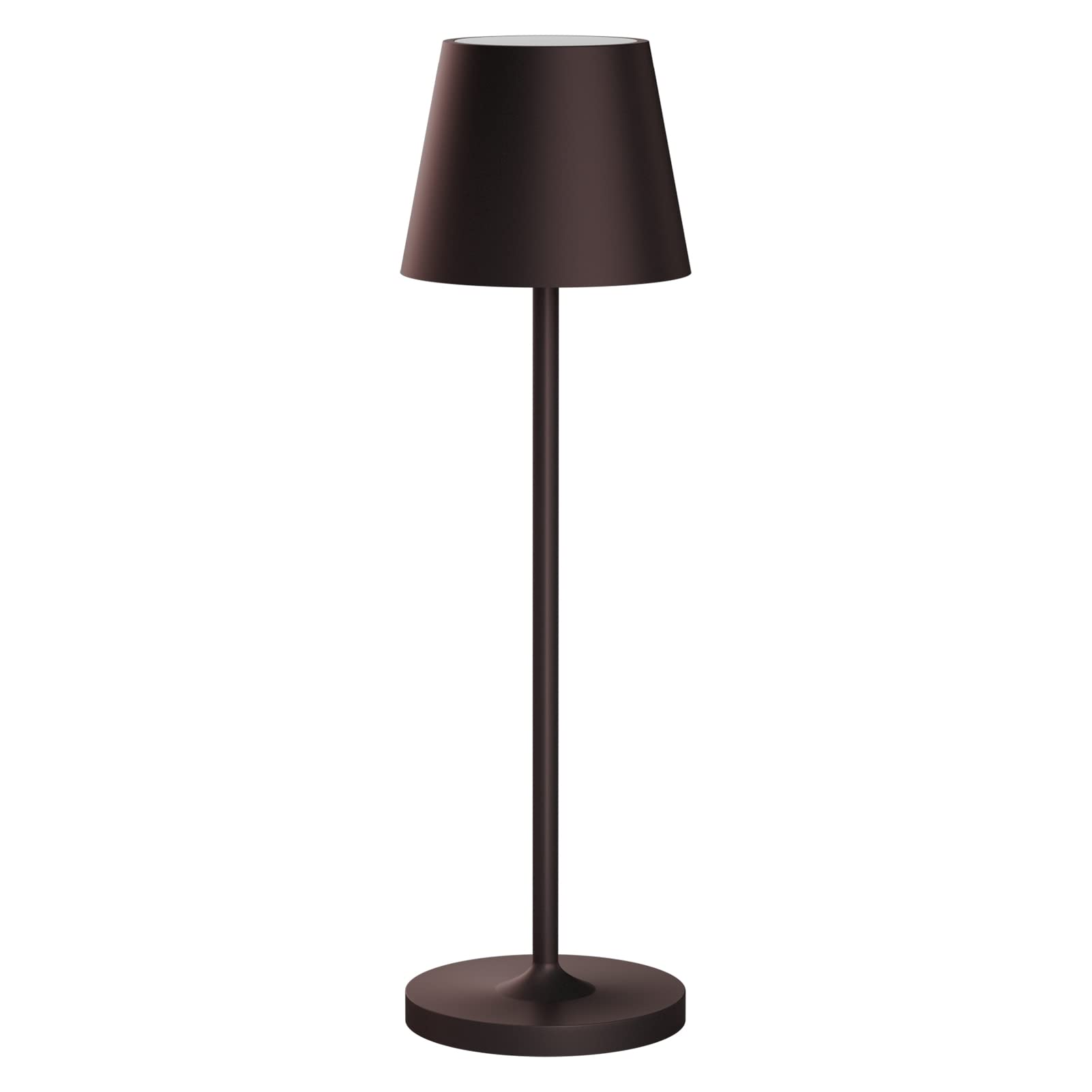 K-Bright Lampada LED Dimmerabile da tavolo in alluminio, H38cm,Ricaricabile Colore luce calda Per interni/esterni Lampada da tavolo con base di ricarica a contatto (Bronze)