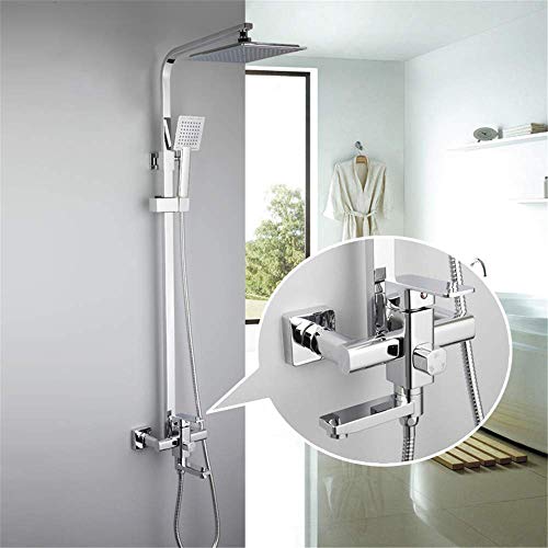 Ensemble de robinet de douche à effet pluie murale avec mitigeur noir pour salle de bain