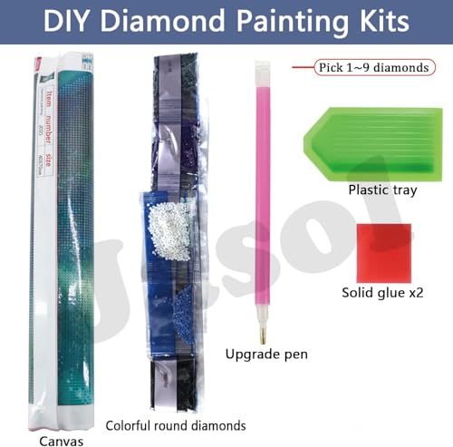 Image of Jasol Diamond Painting Kit, 40x30 Cms, Full Drill, 5D Crystals, Home Wall Decor Gift Set (Lucky Tree M45600)