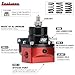 PQY Adjustable Fuel Pressure Regulator Kit 3-70PSI With 6AN Return and 6AN feed Port with AN6-6AN Fuel Line Hoses Connectors (black+red)