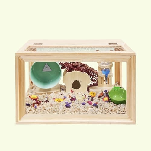 Septlib 爬虫類 ケージ 飼育 広い収納スペース 飼育ケース レプタイルボックス お手入れ簡単 爬虫類ケージ トカゲケージ 無垢材 ヤモリケージ レオパケージ 安定した耐荷重 アクリルシート 飼育セット 縦長 パノラマビュー(パッケージB)