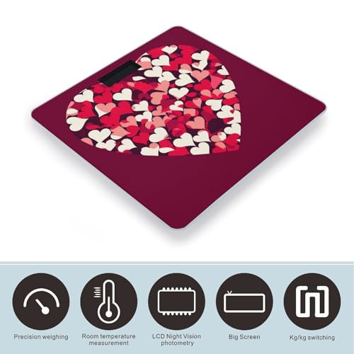 Báscula digital corazón Valentine de vidrio templado miniatura 3