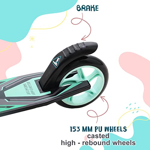 Wembley Kick Scooter for Kids 5+ Years | 2 Wheels Steel Frame Foldable and 3 Adjustable Height | Skating Cycle Kids Scooter 5 to 10, 12 Years Boys Girls - Sea Green BIS Certified - Capacity 50kg - Image 7