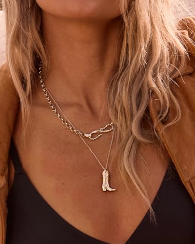 Jewelry: Cowgirl Necklace for Women – Lifetime Color Guarantee – Waterproof, Non-Tarnish, Hypoallergenic, Gold PVD Coated – Great for Beach, Weddings, Gifts3