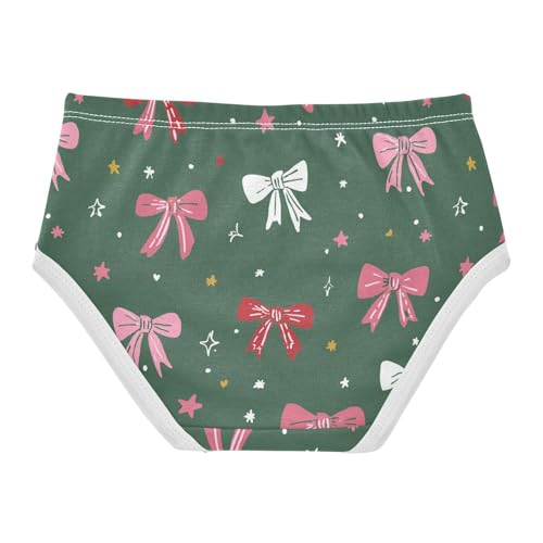 Wusikd Cute Bows Stars Green Girls' Underwear Cotton Girls Briefs Soft Toddler Underwear 2T2