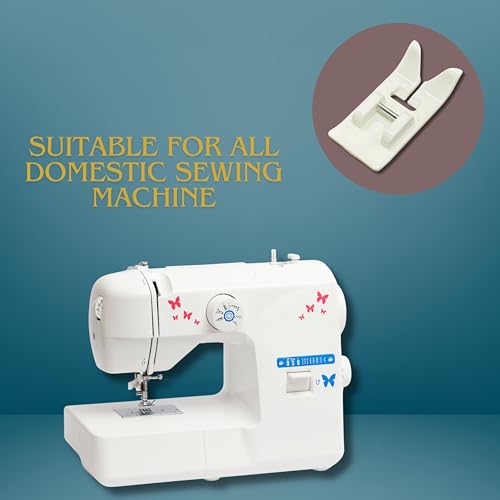 Image of ZENITH Plastic Zig Zag Teflon Pressure Foot Snap on Type for Automatic Electric Low Shank Sewing Machines Suitable for Usha Janome Brother Singer etc White (Plastic Zig Zag Foot)