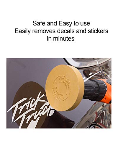 S SATC Decal Eraser Wheel Pin Stripe Removal Tool 1 Pack - Black Rubber Wheel with Adapter with Electric Drill - Removes Vinyl, Decals, Graphics & Double Faced Tape