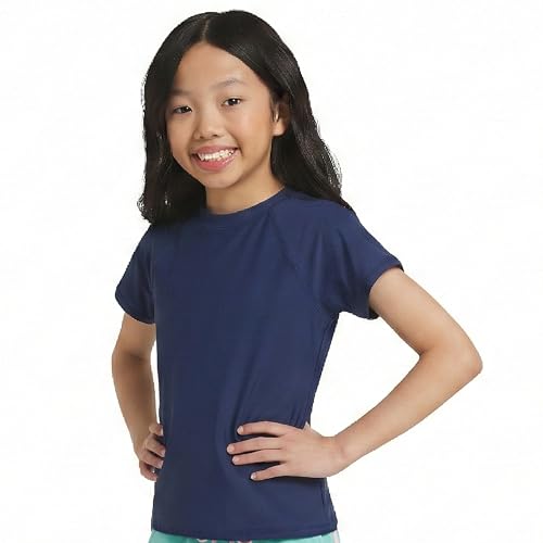 Image of Lands' End Girls' Swim UPF 50+ Short Sleeve Sun Tee Rash Guard Shirt