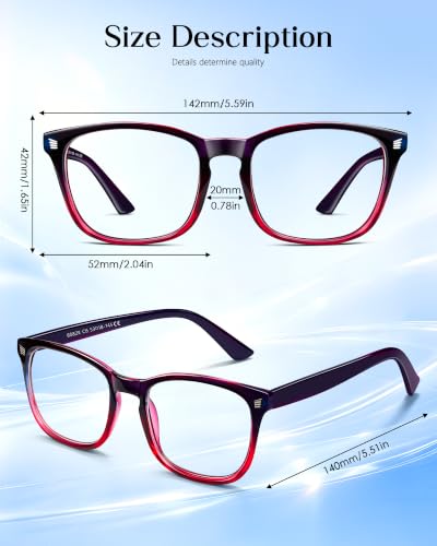 Image of 4 Pack Blue Light Glasses for Women Men, UV Protection Blue Light Blocking Computer Glasses - Lightweight