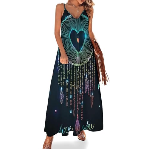 Robe longue plume attrape-rêves sans manches : la solution idéale contre la chaleur en voyage