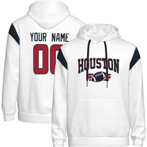 INAOO Hoodie Houston Personalized Gifts White Hoodie for Men Youth