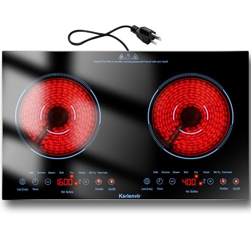 2 Burner Electric Cooktop 110v, 24 Inch Electric Stove Countertop...