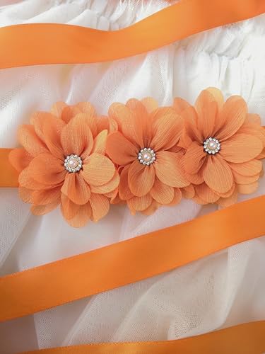 Pearl Tulle Flower Girl Sash Belt for Dress Bridesmaid and Flower Girls Sash Belt Bridal Wedding3