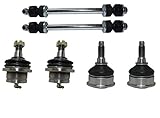 PartsW 6 Piece Kit Upper & Lower Ball Joints Front Sway Bar End Link
