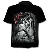 Cerbukt Cool Skull Printing Men Women for T-Shirt,Multicolored1，M