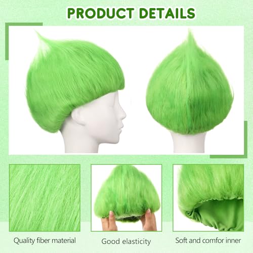 Image of Geyoga 1 Pcs Funny Wig Crazy Hair for Halloween Party,Green