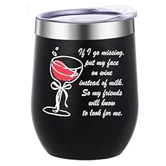 Missing Person Joke Wine Tumblers-Black
