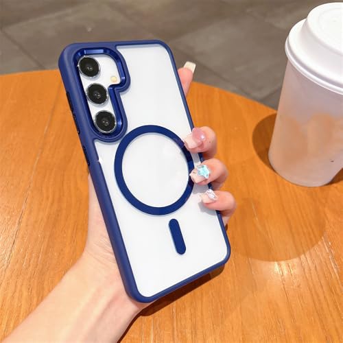 Étui de chargement sans fil magnétique pour Galaxy S24 Ultra antichoc et transparent