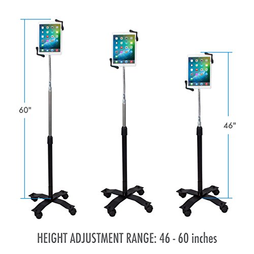 Gooseneck Floor Stand – CTA’s Compact, Adjustable Gooseneck with Swivel Casters for iPad 7th/ 8th/ 9th Gen 10.2”, iPad Air 4, 12.9”, Surface Pro, Zebra & Other 7-13” Tablets (PAD-CGS) by CTA Digital - Image 2