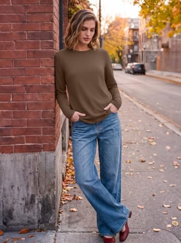 Ekoauer Long Sleeve Shirts for Women Cotton Crew Neck Tops Thermal Tshirts - image 5