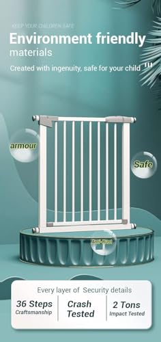 Image of StarAndDaisy Baby Safety Gate for Kids Home Stair Barricade Door with Two Way Auto Close, No Dril Required Retractable Door with Adjustable Linkage Lock