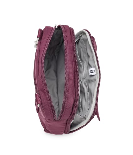 Image of Baggallini Modern Double Zip Crossbody - Lightweight 5.5 inchx7.75 inch RFID Travel Purse, Convertible Waist Pack Crossbody Bag