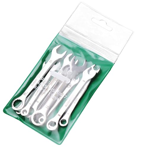 HUANGTNG 8/10Piece Small Thin Double Open End Wrench Set Portable Design Spanner Repair Tool for Emergencies Repairs and Home Use