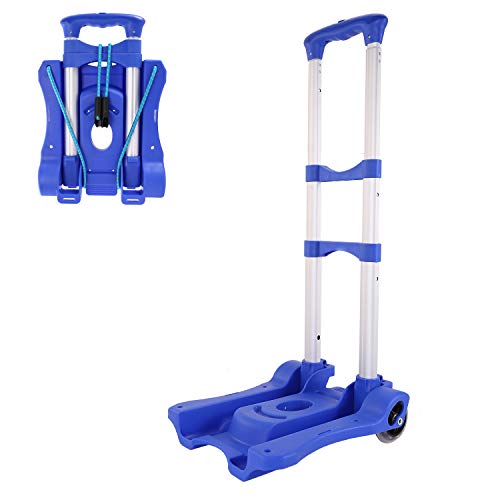Luggage Cart Folding Compact Lightweight Portable Aluminum Alloy Luggage Carriers with Wheels H
