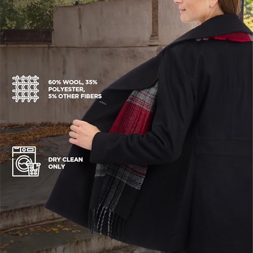 LONDON FOG Women's Double Breasted Peacoat with Scarf, Black, Large by LONDON FOG - Image 5