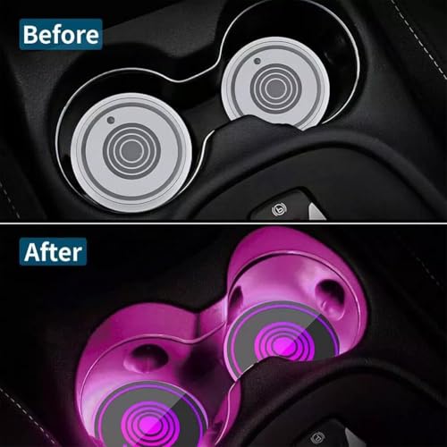 Luces LED para portavasos de carro, 2 pzas, USB recargable miniatura 7