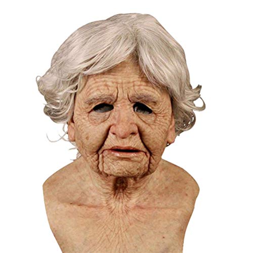 Masque de vieux homme en latex souple et réaliste pour déguisement d'Halloween