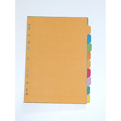 A4 file dividers index subject separator blank tabs labels set of 10 Cover