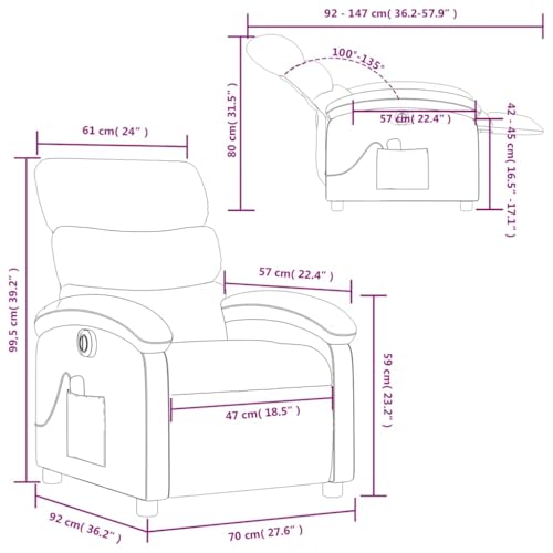 Fauteuil de massage inclinable électrique avec vibrations relaxantes