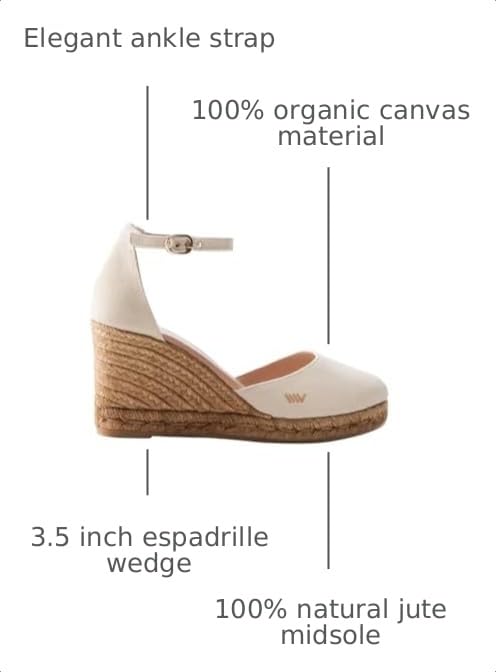 Image of Viscata Estartit Espadrille Canvas Wedges Spain Handmade 3 inch Heel Women's Sandals with Breathable Organic Cotton Canvas and 100% Natural Jute Midsole for all Occasions: Casual, Work, Party