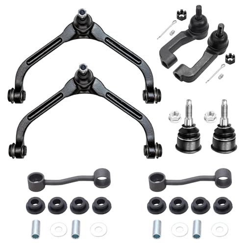 Image of Detroit Axle - 8pc Front End Suspension Kit for 2002-2004 Jeep Liberty 2003, 2 Upper Control Arms w /Ball Joints 2 Outer Tie Rod Ends 2 Sway Bar Links 2 Lower Ball Joints Replacement