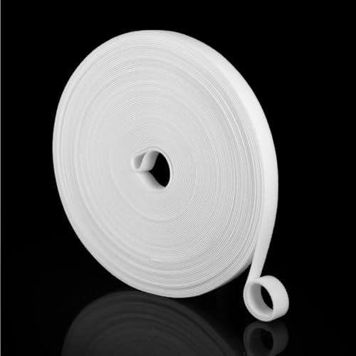 Image of Qianyu Double-Sided Hook and Loop Straps 1 /2 Inch x 66ft Adjustable Reusable Cord Straps Cable Ties Self-Gripping Bundling Strap Multi-Purpose Wrap Fasteners for Home Office Wire Bundling