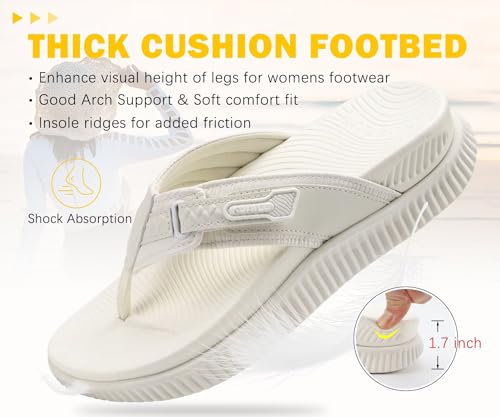 Image of KuaiLu Womens Orthotic Cushion Flip Flops Sandals With Arch Support Footbed | Sport Recovery Walking Slides For Women - Adjustable Platform Slip On Indoor Outdoor For Summer Casual