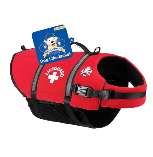 Paws Aboard Dog Life Jacket - Swimming Vest for Dogs, Adjustable, Reflective, Comfortable, Multiple...