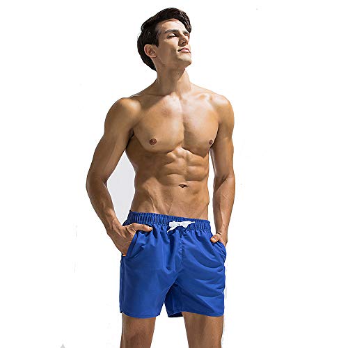 Short de bain bleu avec doublure en maille séchage rapide M - 2