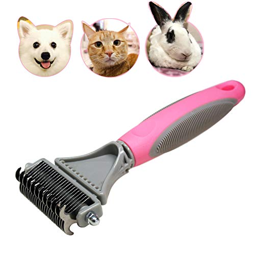 Pet Dematting Comb  2 Sided Undercoat Rake for Cats  Dogs  Safe Grooming Tool for Easy Mats  Tangles Removing  Medium and Long Haired Cats Dogs Brush for Shedding Pink  Cucciolini Doodles Pet dematting comb  2 sided undercoat rake for cats  dogs  safe grooming tool for easy mats  tangles removing  medium and long haired cats dogs brush for shedding pink   cucciolini doodles