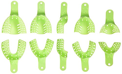 Dental Impression Trays Autoclavable Central 10pcs/Box(Light Green)