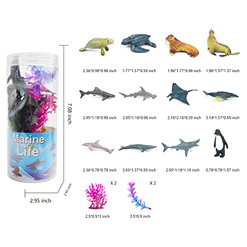 12 Pcs Mini Sea Animal Figures Plastic Ocean Animals Figurines With Beluga Shark Dolphin Penguin Figure For Birthday Party Gifts #TOP1