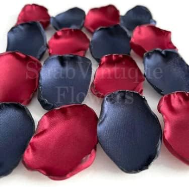 Wedding Bridal Baby Shower Decor Navy Blue Maroon Mix of 100 Flower Petals