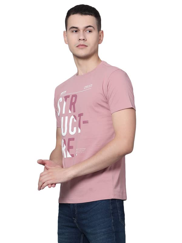 Image of Cantabil T-Shirt for Men l Breathable & Soft with Color Fastness Regular Fit Round Neck Cotton Blend Fabric Solid Pattern